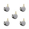 Service Caster 2.375 Inch MRI Safe Casters with Brakes, 12mm Threaded Stem, Set of 5, SCC, 5PK SCC-TS02S60-TPR-GRY-B-M12X22-MRI-5